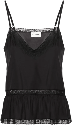 lace-trim silk tank top