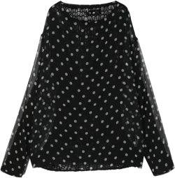 polka-dot layered blouse