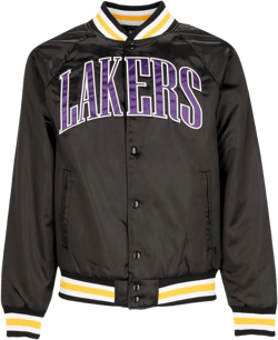 Men's Bomber Jacket Nba Applique Satin Bomber Loslak Black/true Purple
