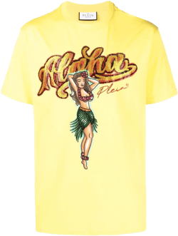 graphic-print crystal-embellished T-shirt