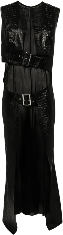 artificial leather day dress