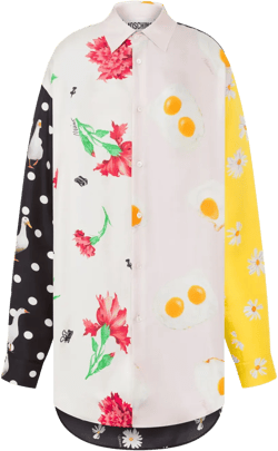 mix-print shirt