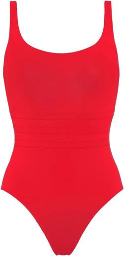 scoop-neck swimsuit