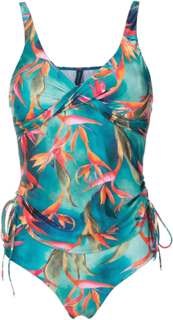 Bruma-print draped tankini 
