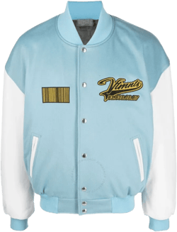 Embroidered Logo Bomber Jacket In Blue