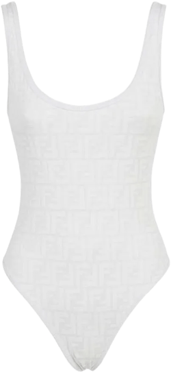 Ff-print Swimsuit In White