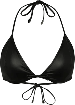 L'agence Annabelle Luxe Underwire Faux Leather Bikini Top In Black