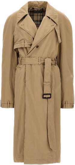 Trench Coat Belted Back Vent In Desert Beige