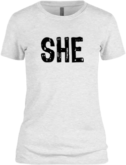 SHE CONCERT TEE Short Sleeve Heather White – Stylish Motivational Shirt