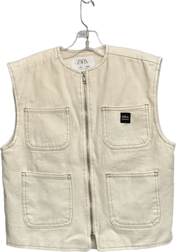 Zara Size 6 Cream Denim Big Girls Sweaters & Vests