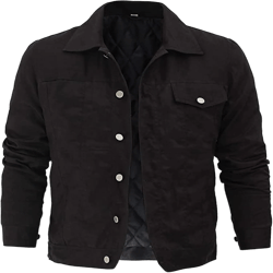 Cole Hauser Rip Stone Wheeler Jacket - Men's Black Denim & Cotton Jacket