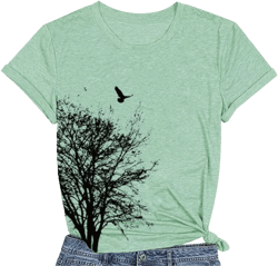 Funny Graphic Women Skinny Pine Tree Shirt Summer Hiking Camping Athletic Tees Nature Casual Comfy Clothes Medium Bean Green-02