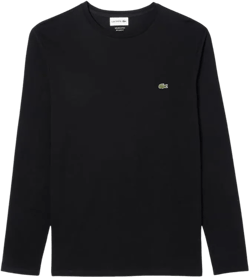 Lacoste Long Sleeve Pima Jersey Crewneck T-Shirt Shirt X-Large Black