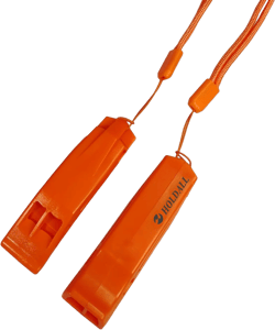Emergency Safety Whistle with Lanyard, Loud Pea-Less Whistles for Boating Kayaking Life Vest Survival Rescue Signaling. Orange-2 Pack
