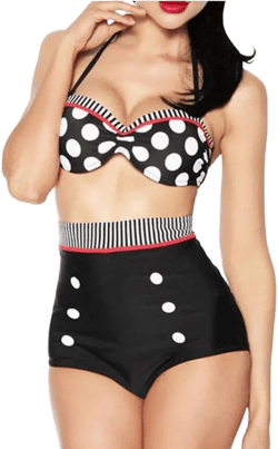 Boolavard Women Vintage 50s Pinup Girl Rockabilly High Waist Retro Bikini Swimsuit Set X-Large Set 5