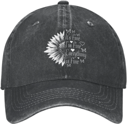 Mens Baseball Hats I'm Fine It's Fine Everything is Fine Cap for Men's Beach Baseball Cap
