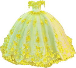 Asulla Womens Off Shoulder Quinceanera Dress Ball Gowns Beads Lace Appliques Sweet 15 16 Puffy Gowns 8 Yellow