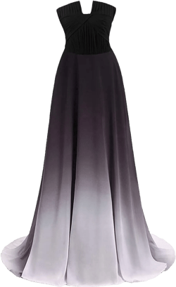 Women's Ombre Chiffon Bridesmaid Dresses Long Sequins Beaded Prom Party Dress for Juniors Plus 2 Style D-black&white