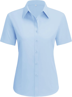 siliteelon Dress Shirts for Women Short Sleeve Cotton Button Down Shirt Basic Button Up Shirt Collared Shirts Work Shirt : Clothing, Shoes & Jewelry