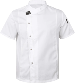 Unisex Men Women Breathable Chef Jacket Chef Coat Hotel Restaurant Canteen Cake Shop Work Wear White Short Sleeve X-Large