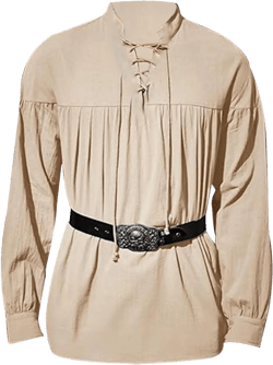 Linen Lace Up Belted Boho Shirts for Men Long Sleeve Hippie Casual Beach Henley Shirts V Neck Yoga Viking Tunic Tops