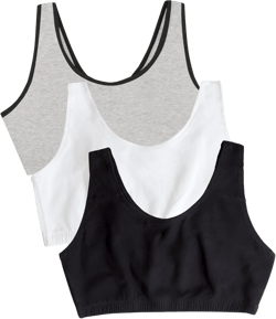 Fruit of the Loom Women's Multi-Pack Tank Top Style Sports Bra 46 Red Hot/White/Black