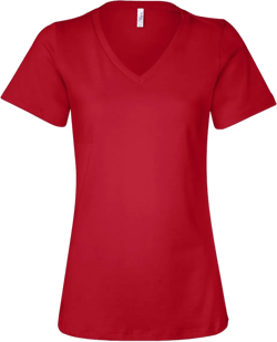 BELLA+CANVAS Women's Relaxed Jersey Short Sleeve V-Neck Tee. BC6405 2XL Red at Amazon Women’s Clothing store: Fashion T Shirts