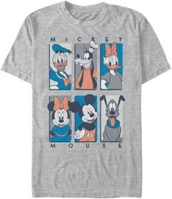 Disney Big & Tall Classic Mickey Six Up Muted Men's Tops Short Sleeve Tee Shirt X-Large Big Tall Athletic Heather
