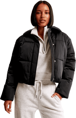 Satin Short Puffer