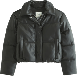 Vegan Leather Short Puffer