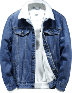 Men's Faux Fleece Lined Jacket Male Sherpa Lined Casual Denim Jacket Men Thick Winter Button Trucker Jacket Medium Dark Blue