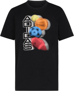 adidas Boys' Short Sleeve Distortion Multi Sport Graphic Tee Shirt 18-20 Black/Multi