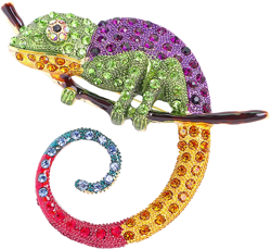 HETICA Animal Brooch for Women, Funny and Cute Flower Brooch Safety Pins Clothing Backpack Hat Decoration Enamel Pins Fashion Women Brooches and Pins Jewelry Chameleon