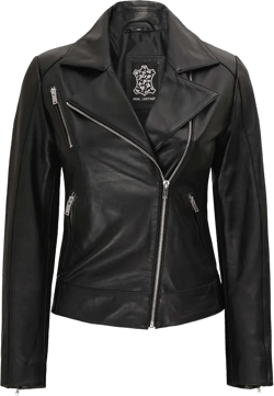 Decrum Leather Jacket Women - Real Lambskin Asymmetrical Style Casual Fashion Leather Jackets For Womens