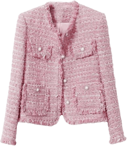 Women Autumn/Winter Coarse Tweed Jacket Socialite Tassel Design Small Fragrant Jacket Unique Classic Top Small Pnnrk