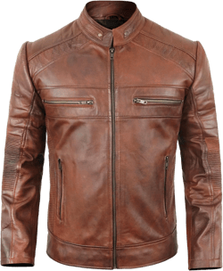 Men's Antique Cafe Racer Motorcycle Retro Vintage Quilted Distressed Leather Biker Black Jacket 4X-Large Brown
