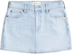 Mid Rise Denim Mini Skirt