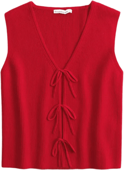 Tie-Front V-Neck Sweater Vest