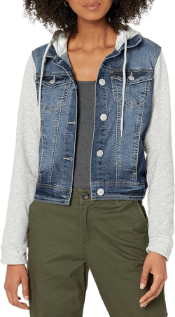 WallFlower Women's Dreamer Denim Jackets Juniors (Standard and Plus) X-Small Tessa