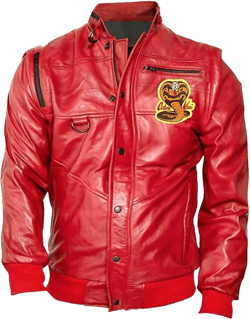 Johnny Lawrence karate kid Red Faux Leather Jacket For Mens
