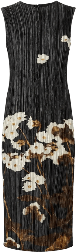pleated midi dress