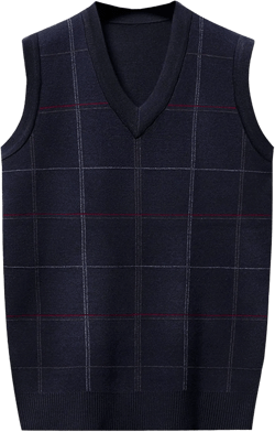 Mens V Neck Argyle Sweater Vests Slim Fit Knitted Pullover Vest Pullover Autumn Winter Warm Sleeveless Vest Blue X-Large