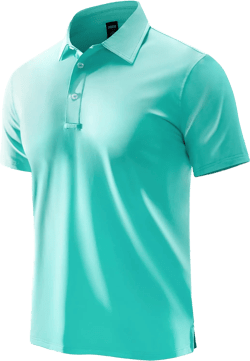 MIER Polo Shirts for Men Short Sleeve Dry Fit Performance Golf Tennis Active Collared Shirts, UPF 50+ Sun Protection Aqua XX-Large