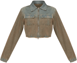 Vintage Wash Cropped Denim Shirt