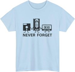 Retro Gaming Tee, Funny Cassette Tape T-Shirt, VHS Player Shirt, Unisex Floppy Disk Top, Old School Video Game Apparel XX-Large Light Blue
