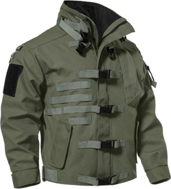 Hakjay Men's Military Jacket Outdoor Tactical Waterproof Jacket Army Jackets for Men with 9 Multi-Pockets Outwear Coat