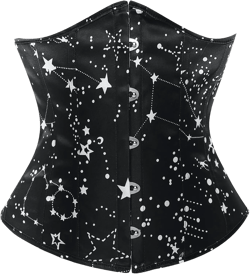 SHYMMUO Women Black Corset Steel Boned Underbust Corset Belt Satin Waist Trainer Cincher 4X-Large Black