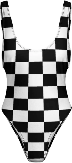 SEPTYK Black White Race Checkered Flag Print Women One Piece Swimsuit for Swimwear Sexy Monokini Sports Swimsuits