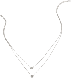 Incantation Silver Rhinestone Layered Necklace