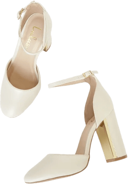 Laura Off White Ankle Strap Heels